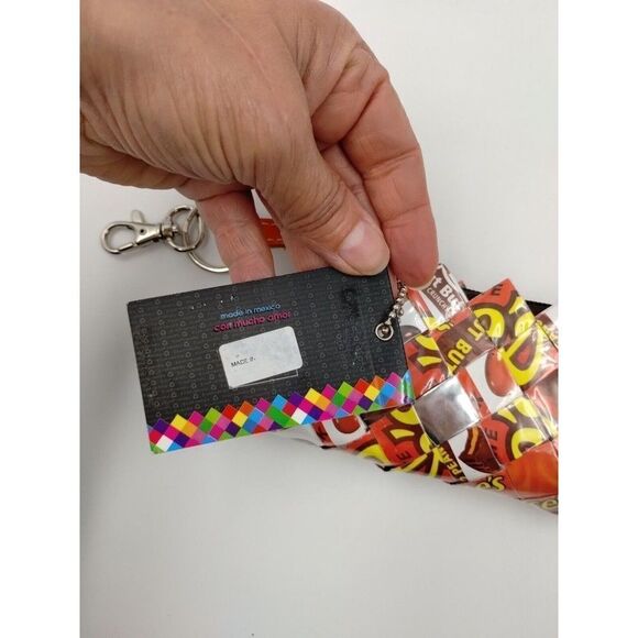 Nahui Ollin Wristlet Small Orange Candy Wrapper Bag - Picture 10 of 12
